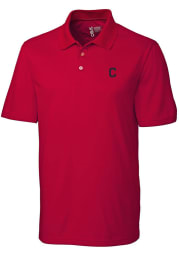 Cutter and Buck Cleveland Indians Mens Red Fairwood Short Sleeve Polo