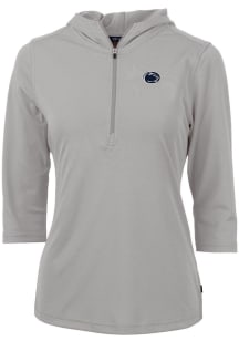 Cutter and Buck Penn State Nittany Lions Womens Grey Virtue Eco Pique Hooded Sweatshirt