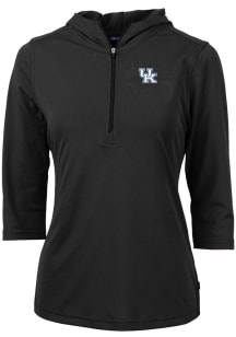 Cutter and Buck Kentucky Wildcats Womens Black Virtue Eco Pique Hooded Sweatshirt