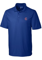 Cutter and Buck Chicago Cubs Mens Blue Chelan Short Sleeve Polo