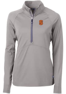 Cutter and Buck Syracuse Orange Womens Grey Adapt Eco 1/4 Zip Pullover