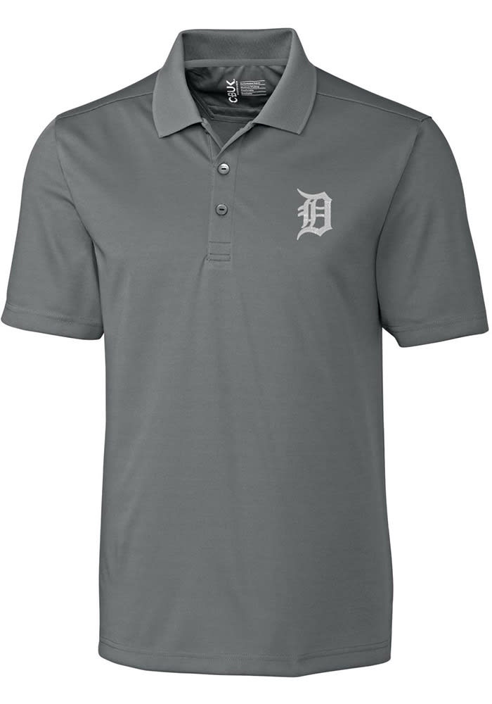 Cutter and Buck Detroit Tigers Mens Grey Fairwood Short Sleeve Polo