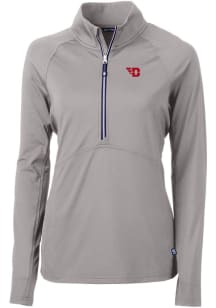 Cutter and Buck Dayton Flyers Womens Grey Adapt Eco 1/4 Zip Pullover