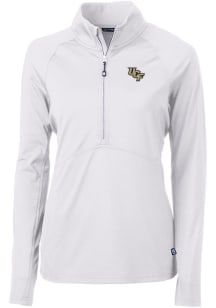 Cutter and Buck UCF Knights Womens White Adapt Eco 1/4 Zip Pullover