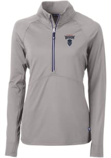 Cutter and Buck Howard Bison Womens Grey Adapt Eco 1/4 Zip Pullover