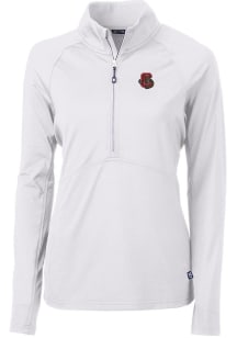 Cutter and Buck Cornell Big Red Womens White Adapt Eco 1/4 Zip Pullover