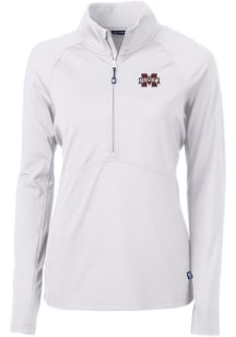 Cutter and Buck Mississippi State Bulldogs Womens White Adapt Eco 1/4 Zip Pullover