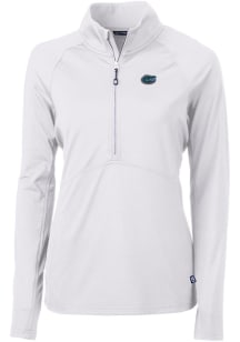 Cutter and Buck Florida Gators Womens White Adapt Eco 1/4 Zip Pullover