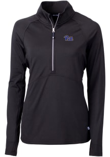 Cutter and Buck Pitt Panthers Womens Black Adapt Eco 1/4 Zip Pullover