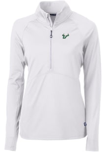 Cutter and Buck South Florida Bulls Womens White Adapt Eco 1/4 Zip Pullover