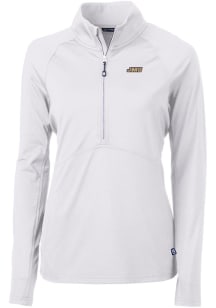 Cutter and Buck James Madison Dukes Womens White Adapt Eco 1/4 Zip Pullover
