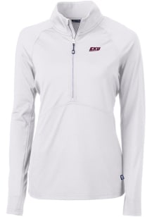 Cutter and Buck Eastern Kentucky Colonels Womens White Adapt Eco 1/4 Zip Pullover