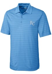 Cutter and Buck Kansas City Royals Mens Light Blue Franklin Stripe Short Sleeve Polo