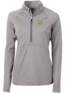 Cutter and Buck Marquette Golden Eagles Womens Grey Adapt Eco 1/4 Zip Pullover