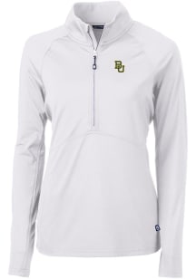 Cutter and Buck Baylor Bears Womens White Adapt Eco 1/4 Zip Pullover