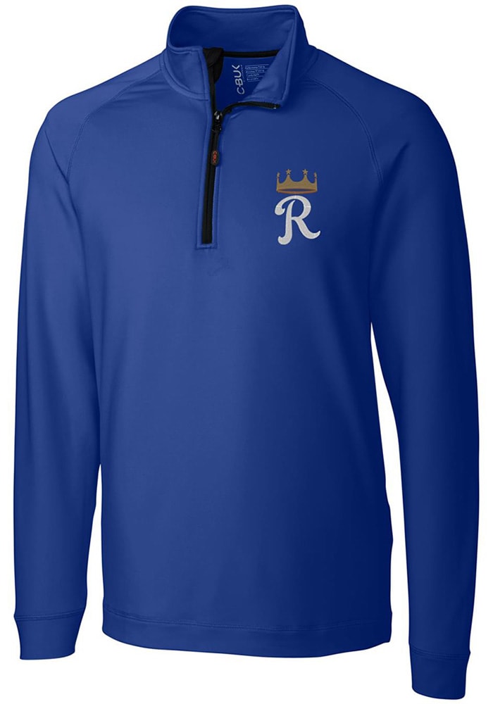 Antigua Kansas City Royals Mens Blue Leader Long Sleeve 1/4 Zip Pullover