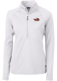 Cutter and Buck Illinois State Redbirds Womens White Adapt Eco 1/4 Zip Pullover