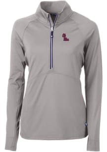 Cutter and Buck Ole Miss Rebels Womens Grey Adapt Eco 1/4 Zip Pullover