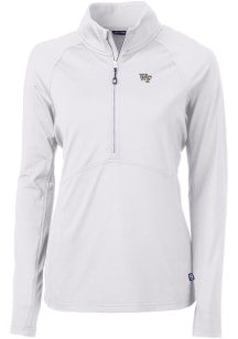 Cutter and Buck Wake Forest Demon Deacons Womens White Adapt Eco 1/4 Zip Pullover