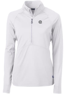 Cutter and Buck Georgetown Hoyas Womens White Adapt Eco 1/4 Zip Pullover