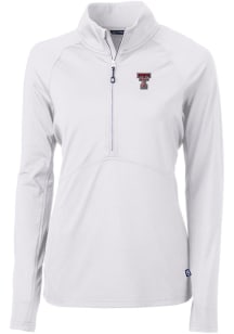 Cutter and Buck Texas Tech Red Raiders Womens White Adapt Eco 1/4 Zip Pullover