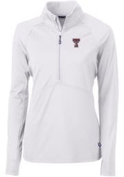 Cutter and Buck Texas Tech Red Raiders Womens White Adapt Eco Long Sleeve Pullover