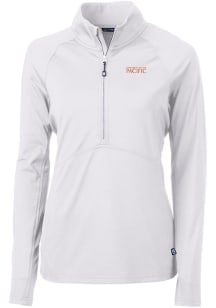 Cutter and Buck Pacific Tigers Womens White Adapt Eco 1/4 Zip Pullover
