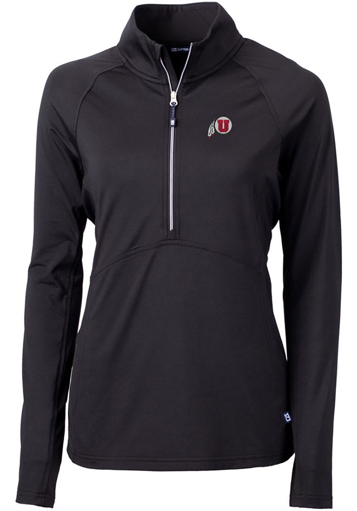 Cutter and Buck Utah Utes Womens Black Adapt Eco Long Sleeve Pullover