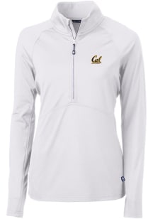 Cutter and Buck Cal Golden Bears Womens White Adapt Eco 1/4 Zip Pullover