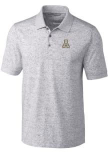 Cutter and Buck Appalachian State Mountaineers Mens Grey Advantage Space Dye Short Sleeve Polo