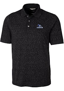 Cutter and Buck Creighton Bluejays Mens Black Advantage Space Dye Short Sleeve Polo