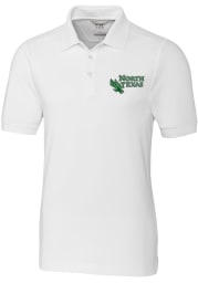 Cutter and Buck North Texas Mean Green Mens White Advantage Short Sleeve Polo
