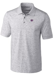 Mens K-State Wildcats Grey Cutter and Buck Advantage Space Dye Short Sleeve Polo Shirt