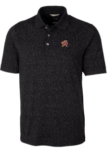 Cutter and Buck Maryland Terrapins Mens Black Advantage Space Dye Short Sleeve Polo