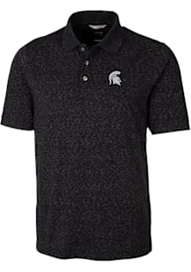 Cutter and Buck Michigan State Spartans Mens Black Advantage Space Dye Short Sleeve Polo