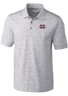 Cutter and Buck Mississippi State Bulldogs Mens Grey Advantage Space Dye Short Sleeve Polo