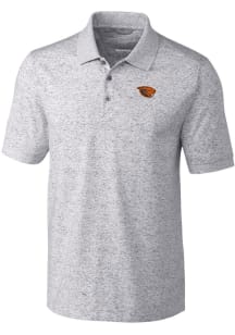 Cutter and Buck Oregon State Beavers Mens Grey Advantage Space Dye Short Sleeve Polo