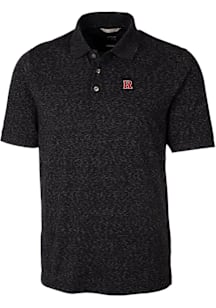 Cutter and Buck Rutgers Scarlet Knights Mens Black Advantage Space Dye Short Sleeve Polo