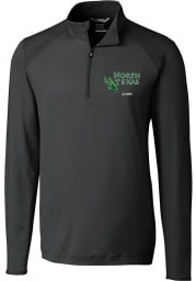 Cutter and Buck North Texas Mean Green Mens Black Alumni Long Sleeve 1/4 Zip Pullover