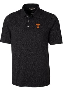 Cutter and Buck Tennessee Volunteers Mens Black Advantage Space Dye Short Sleeve Polo