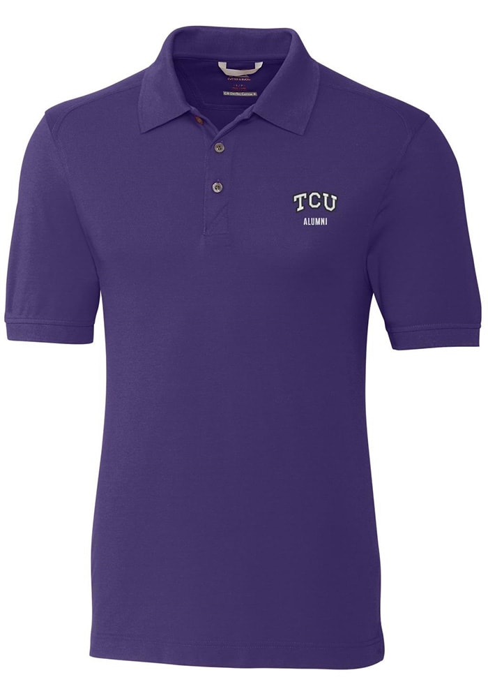 Cutter and Buck TCU Horned Frogs Mens Purple Advantage Short Sleeve Polo