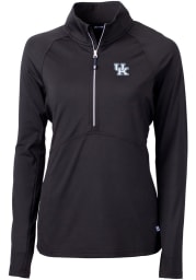 Cutter and Buck K-State Wildcats Womens Black Adapt Eco Long Sleeve Pullover