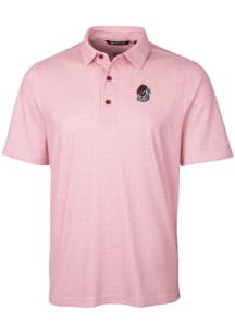 Cutter and Buck Georgia Bulldogs Mens Red Pike Double Dot Short Sleeve Polo