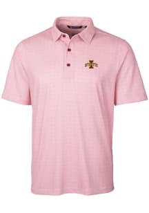 Cutter and Buck Iowa State Cyclones Mens Red Pike Double Dot Short Sleeve Polo