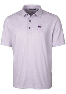 Cutter and Buck K-State Wildcats Mens Purple Pike Double Dot Print Short Sleeve Polo