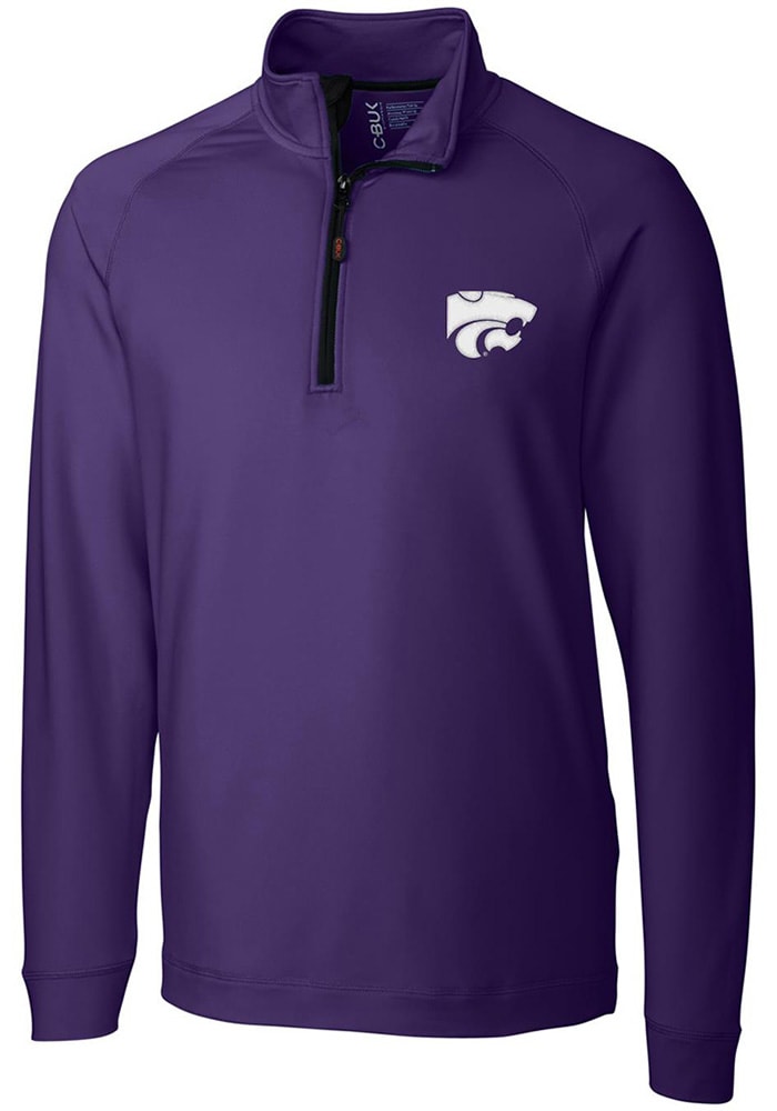 Cutter and Buck K-State Wildcats Mens Purple Jackson Long Sleeve 1/4 Zip Pullover