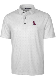 Cutter and Buck Ole Miss Rebels Mens Charcoal Pike Double Dot Short Sleeve Polo