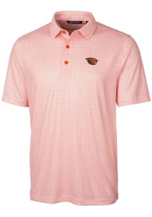 Cutter and Buck Oregon State Beavers Mens Orange Pike Double Dot Short Sleeve Polo