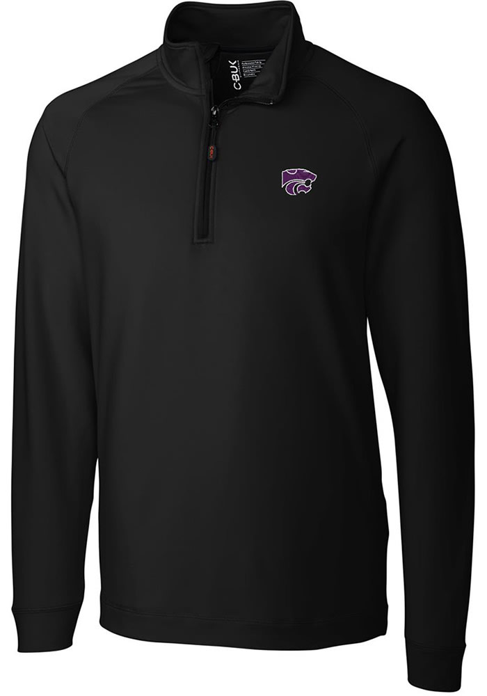 Cutter and Buck K-State Wildcats Mens Black Jackson Long Sleeve 1/4 Zip Pullover