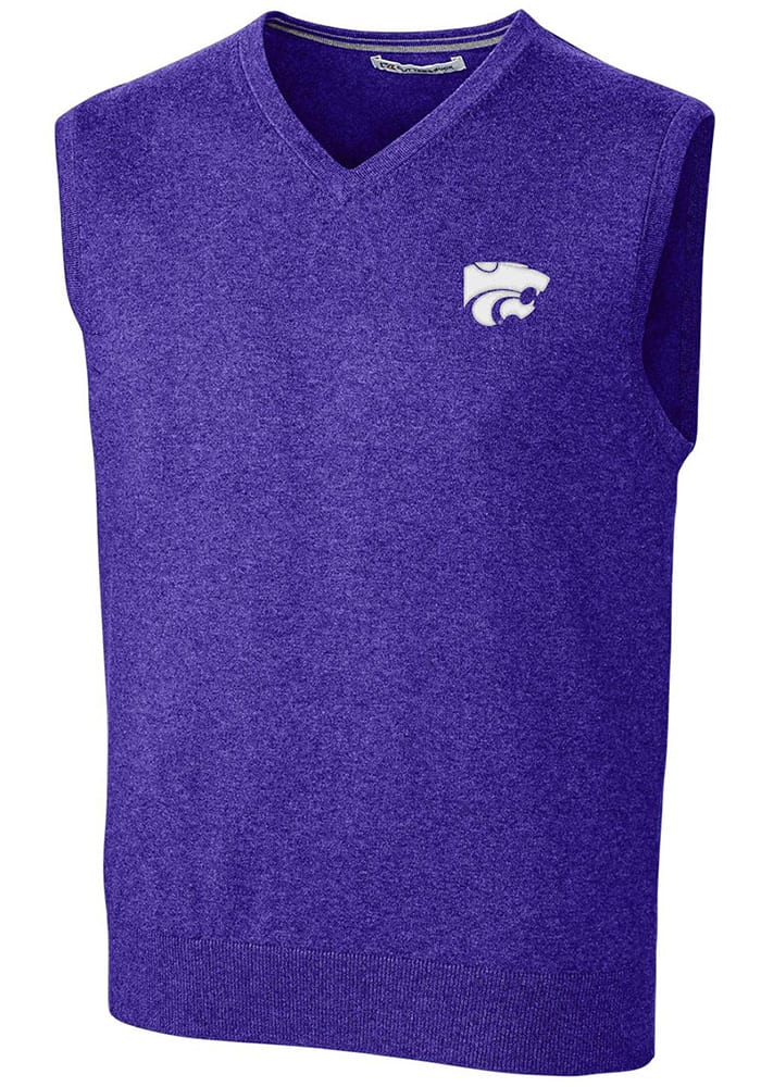 Cutter and Buck K-State Wildcats Mens Purple Lakemont Sweater Vest